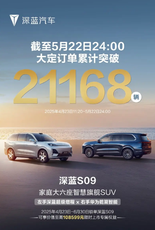 深蓝汽车：全球交付量正式突破500000台