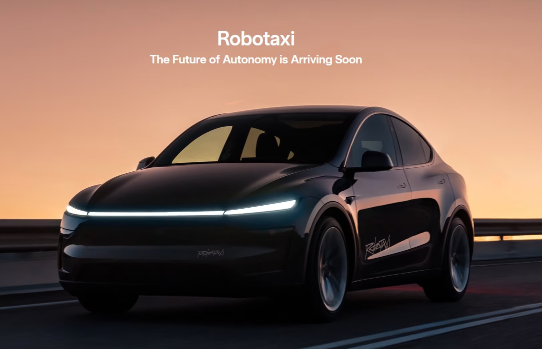 特斯拉官网Robotaxi界面